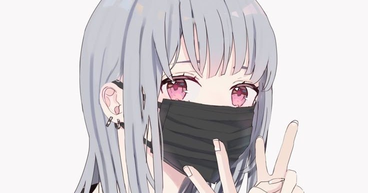 Foto Anime Sad Girl Pakai Masker - IMAGESEE