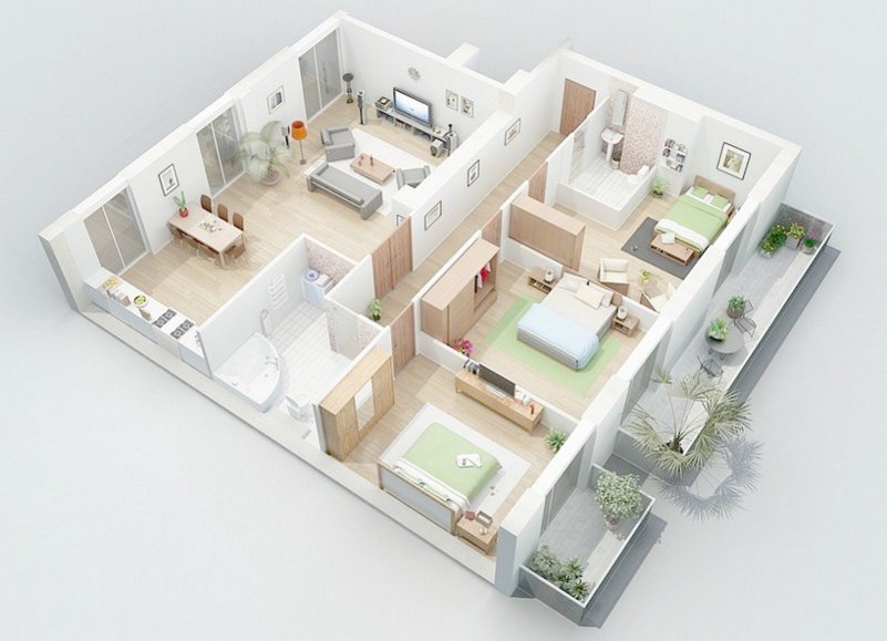 4 ANEKA DENAH RUMAH 7X10 KAMAR 3 LANTAI 1 MINIMALIS ...