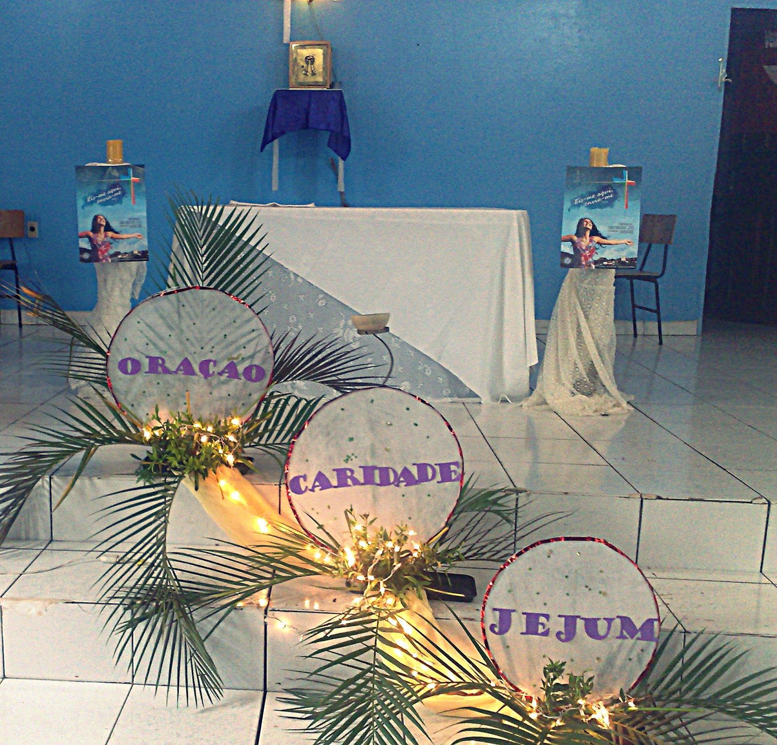 Movimento Eucarístico Mirim Decoração da Igreja no inicio do Período Quaresmal