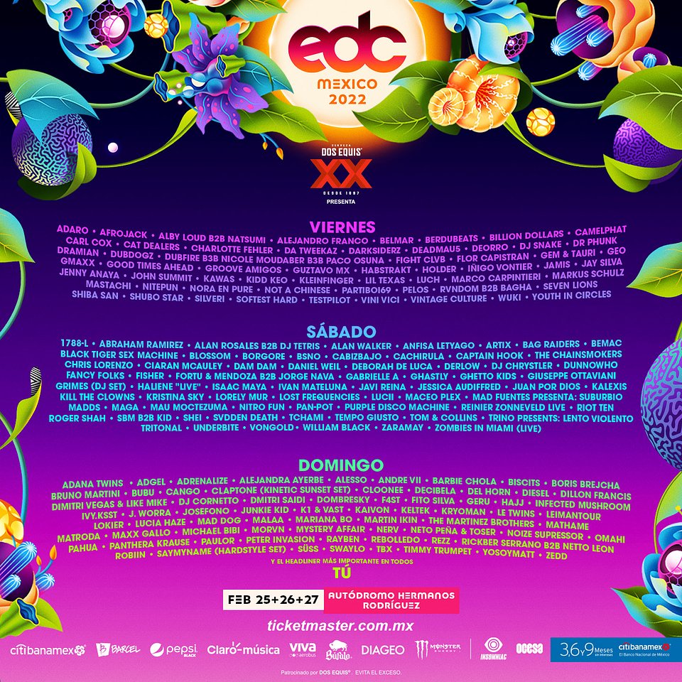 EDC México 2022 anuncia su line up ROCK360MX