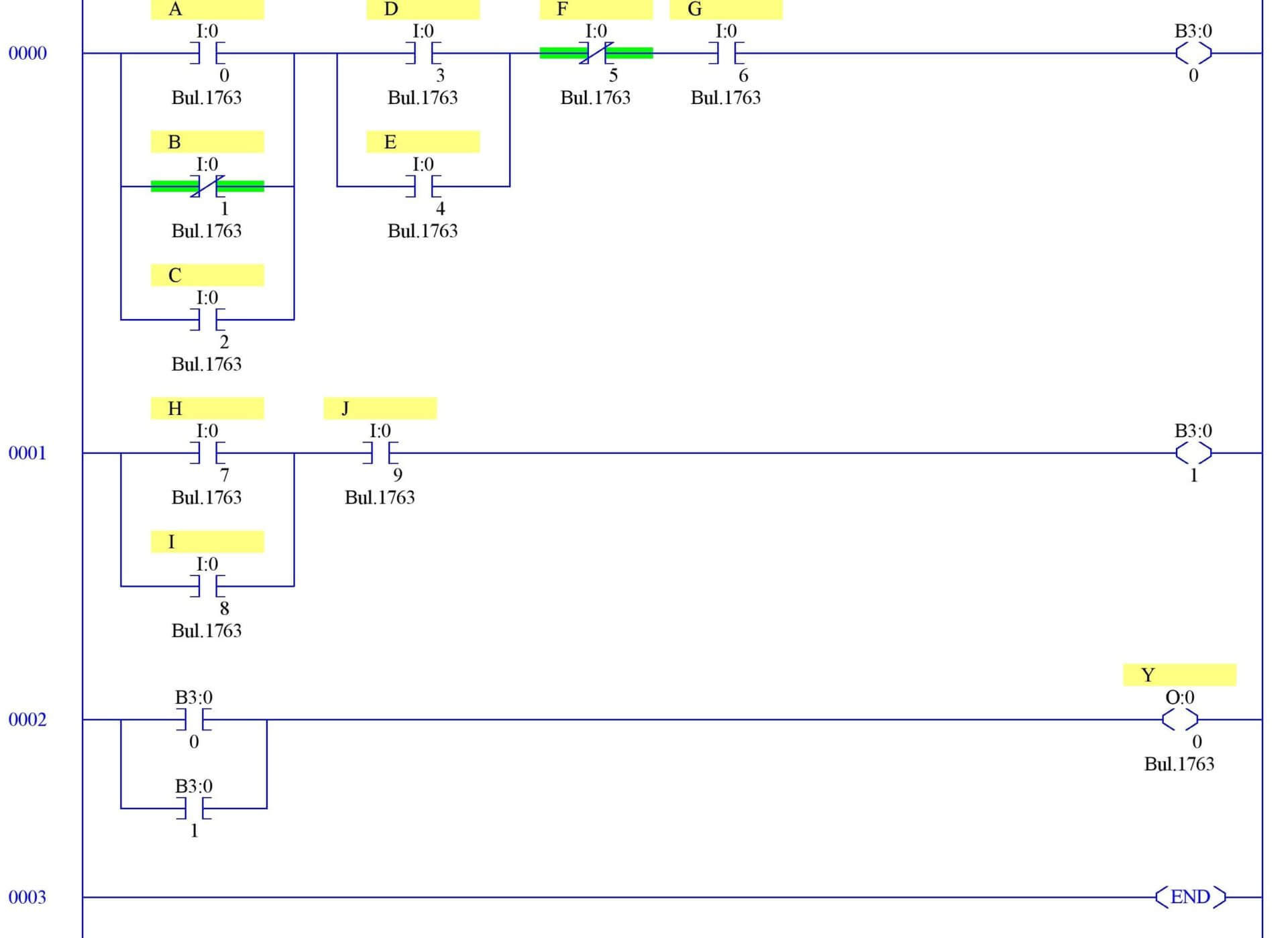 PLC Program to Simulate Gate Array Logic