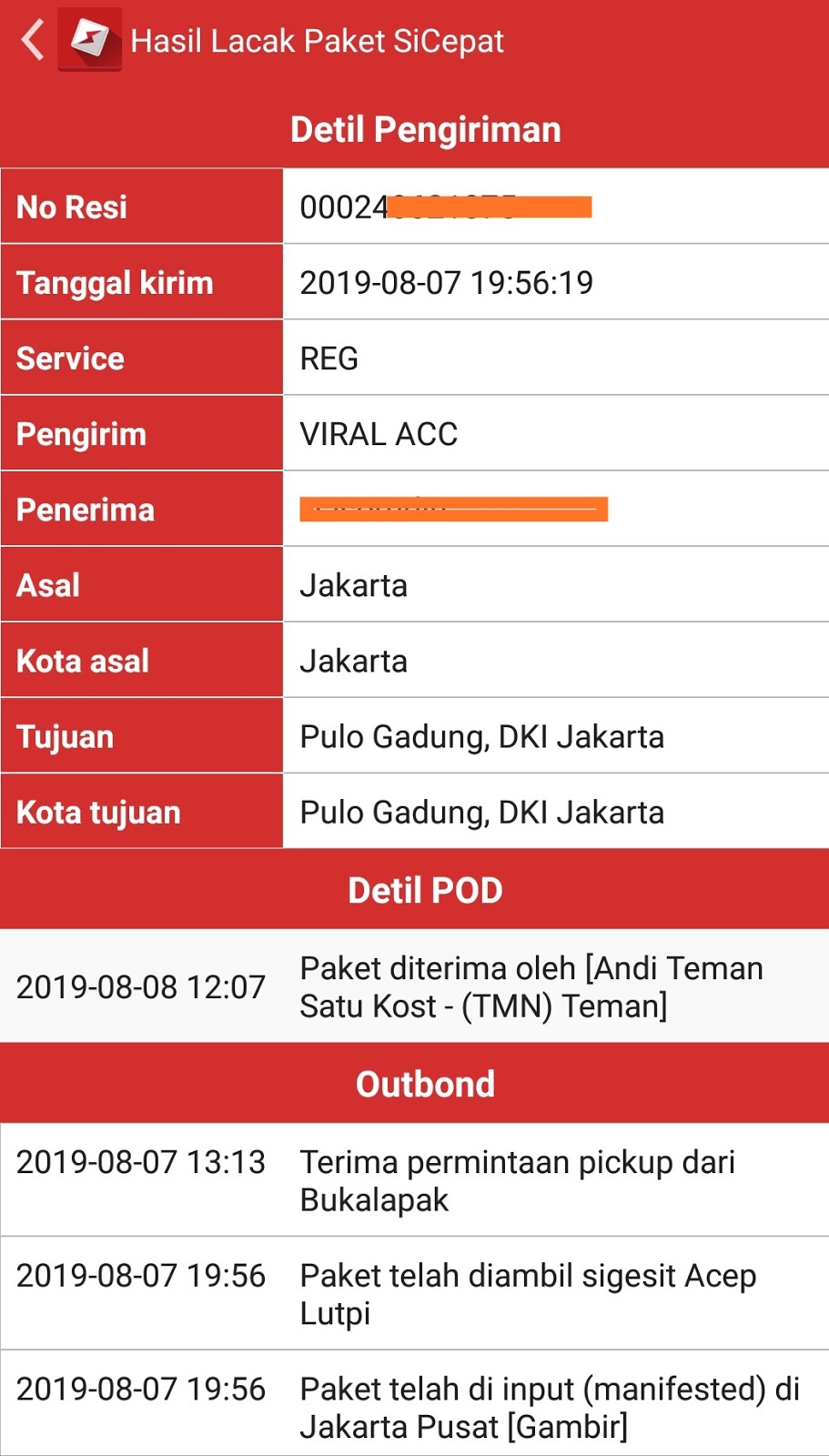 Cara Cek Resi Paket Belanja Online Lewat Bukalapak Melalui Aplikasi Jasa Ekspedsisi Sicepat