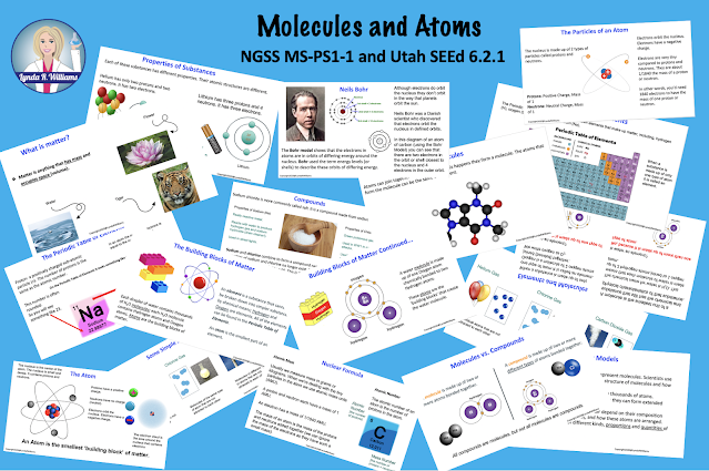 NGSS MS-PS1-1, Utah SEEd 6.2.1 Google Interactive Slides