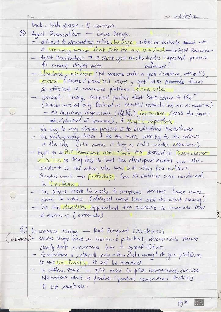Multimedia Project Planning: My Note: Web Design: E-Commerce
