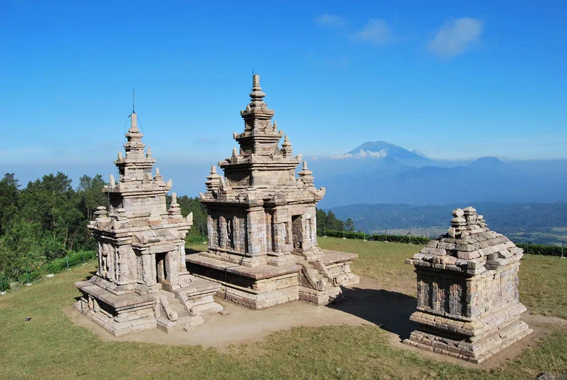 Candi Borobudur entrance with ancient stone carvings