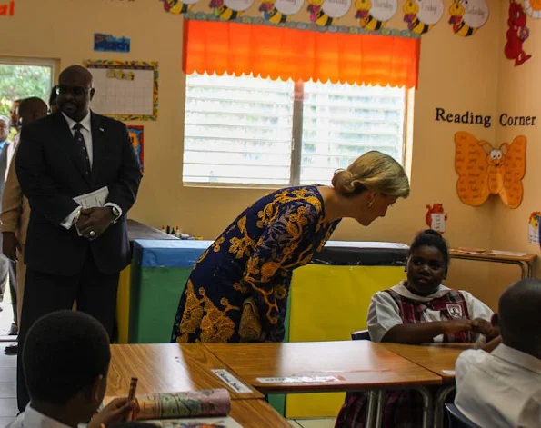 The Countess of Wessex visited Garvin Tynes Primary School and its Centre for Autism. She was also presented with handmade gifts by some of the students.