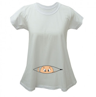 Camiseta gravida  bebê espiando