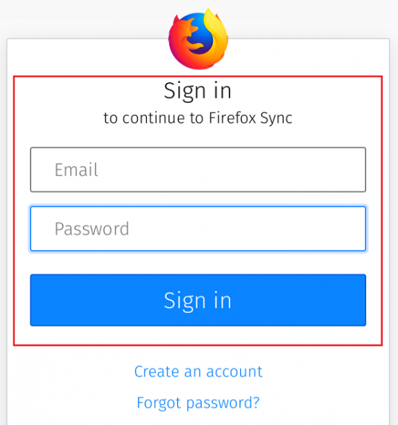 Aanmelden bij Firefox Sync op Android