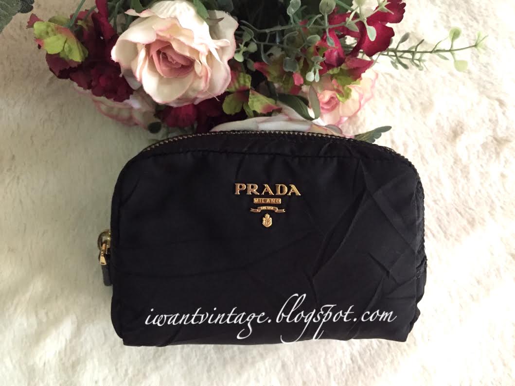I Want Vintage Vintage Designer Handbags Prada Nylon Cosmetic Pouch