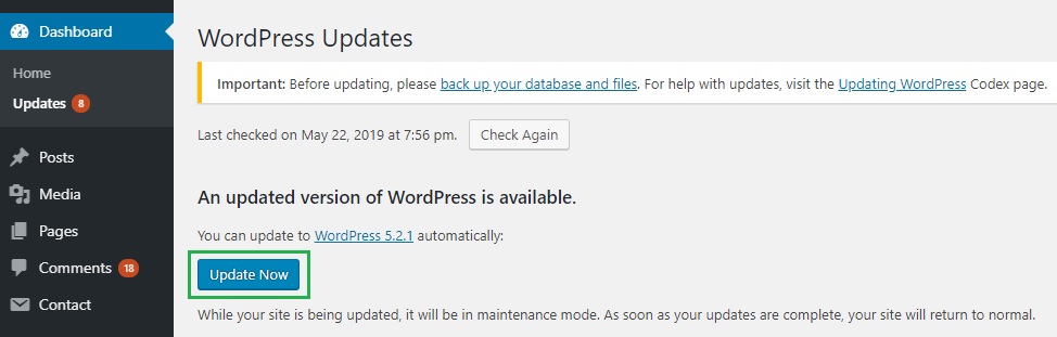 wordpress update wordpress update