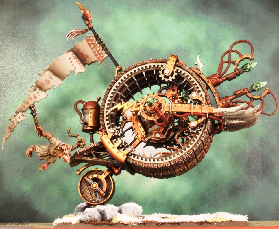 Warhammer Age Of Sigmar - Miniature Skaven DoomWheel Sur Base Ovale 90mm, NEUF En Boîte