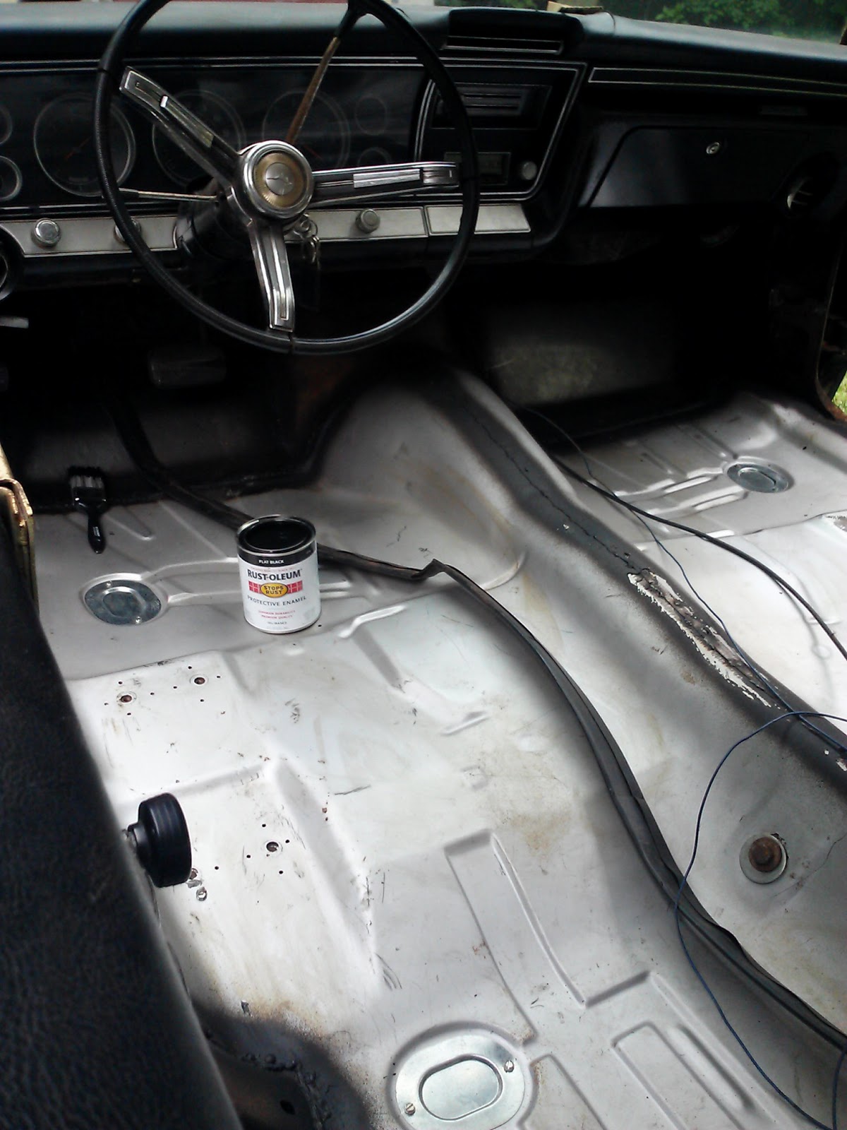 The Restoration So Far... Paint! Floor Pans, Door Pillars etc.