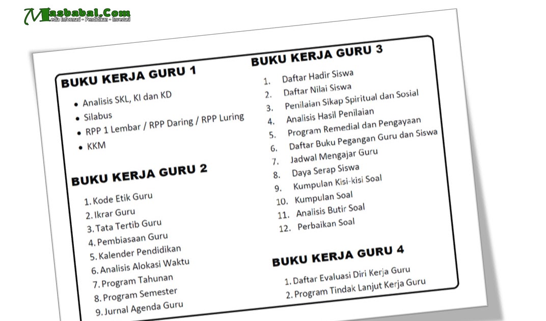 Buku Kerja Guru Tahun 2021 Masbabal Com Buku Kerja Guru Tahun 2021 Masbabal Com