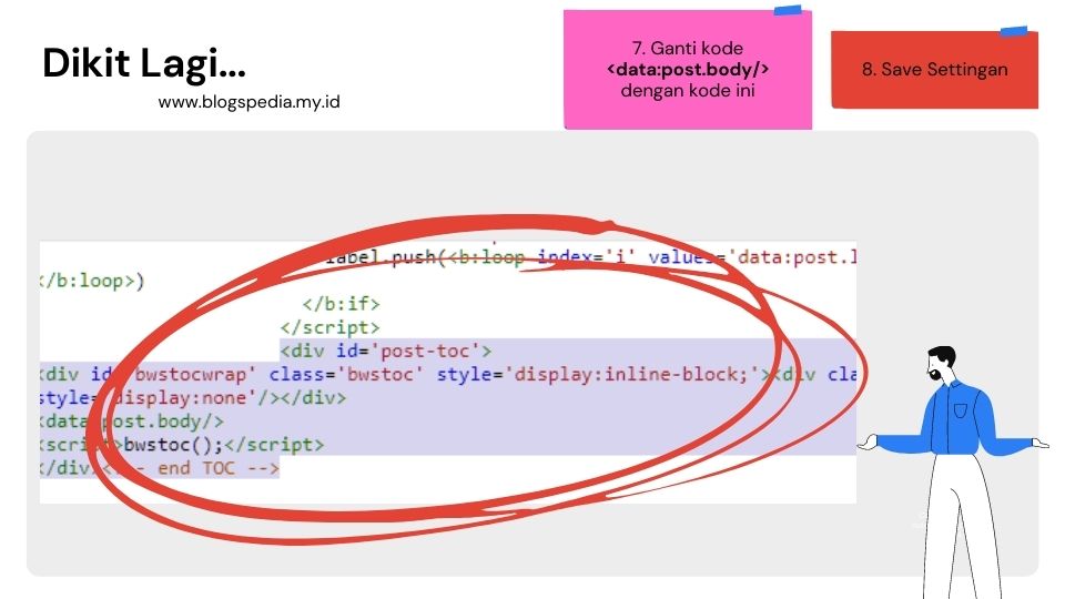 ganti kode data:post:body dengan kode TOC
