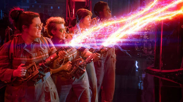 Do not cross the streams? Well, you could even shoot yourself with it here. ghostbusters 2016 movie still proton plasma