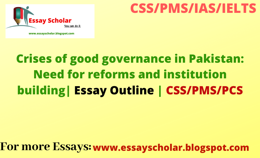 good governance in pakistan essay css forum