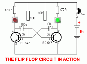 Membuat Lampu Flip Flop 2 Transistor beserta rangkaianya