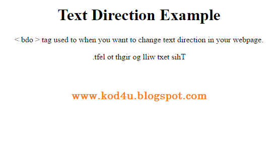 HTML Text Direction Tag Example