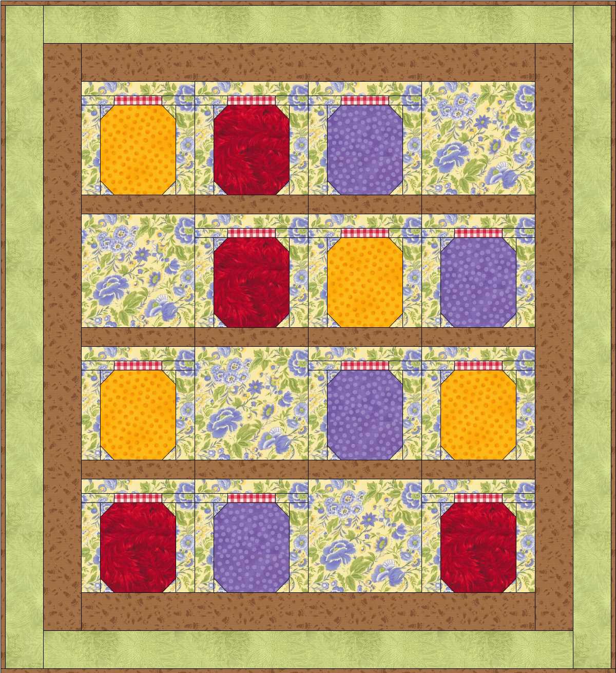 Monica Curry Quilt Designs FREE PATTERN Jam Pantry Wall Quilt