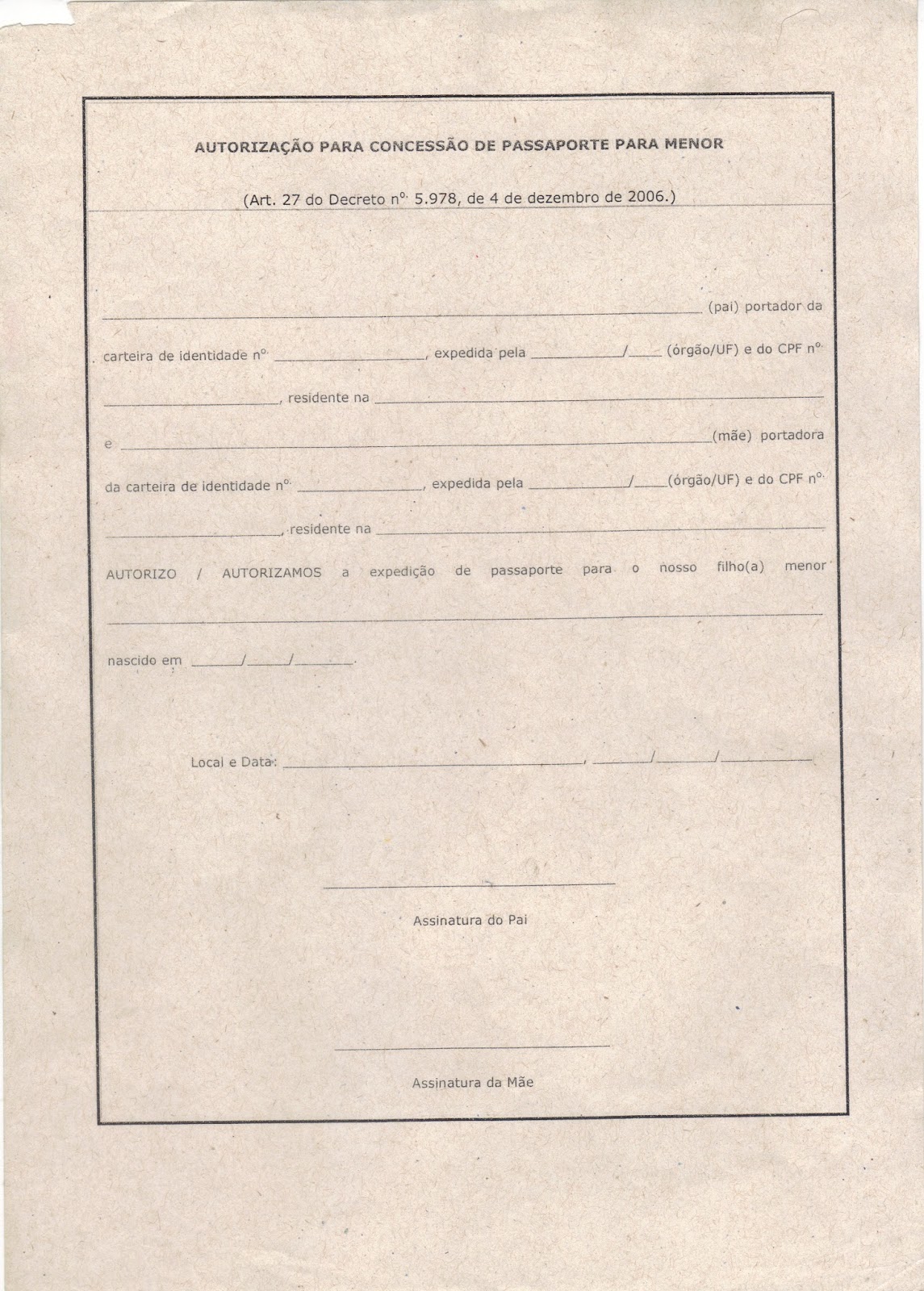 PERMANÊNCIA BRASIL, PASSAPORTE, VISTOS