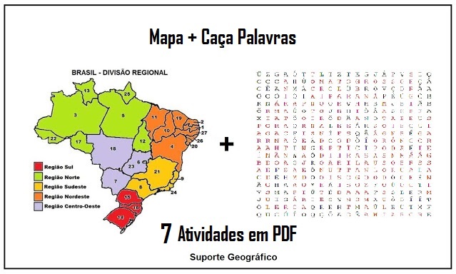 Mapas do Brasil Vegeteção Caça-Palavras
