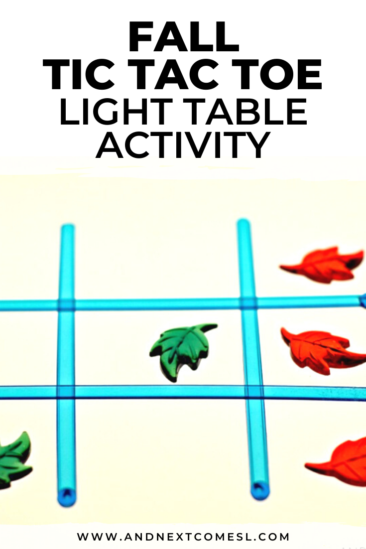 The kids will love this fall tic tac toe light table activity idea! The kids will love this fall tic tac toe light table activity idea!