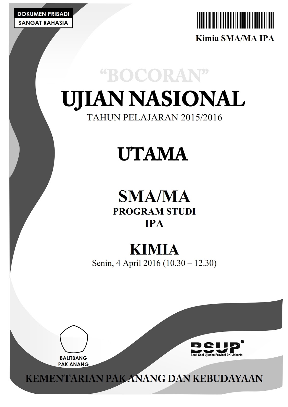 Soal Un Kimia 2016 Dan Pembahasannya