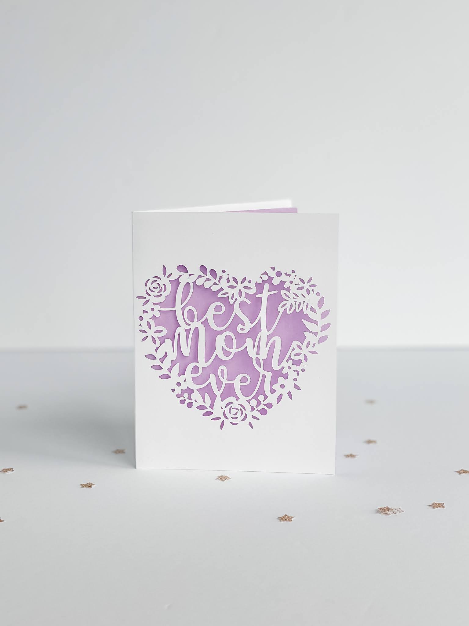 Best Mom Ever Paper Cut Mother's Day Card