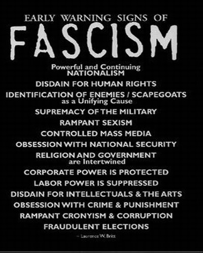 Aunty Harper Graphics By Mikey Early Warning Signs Of Fascism