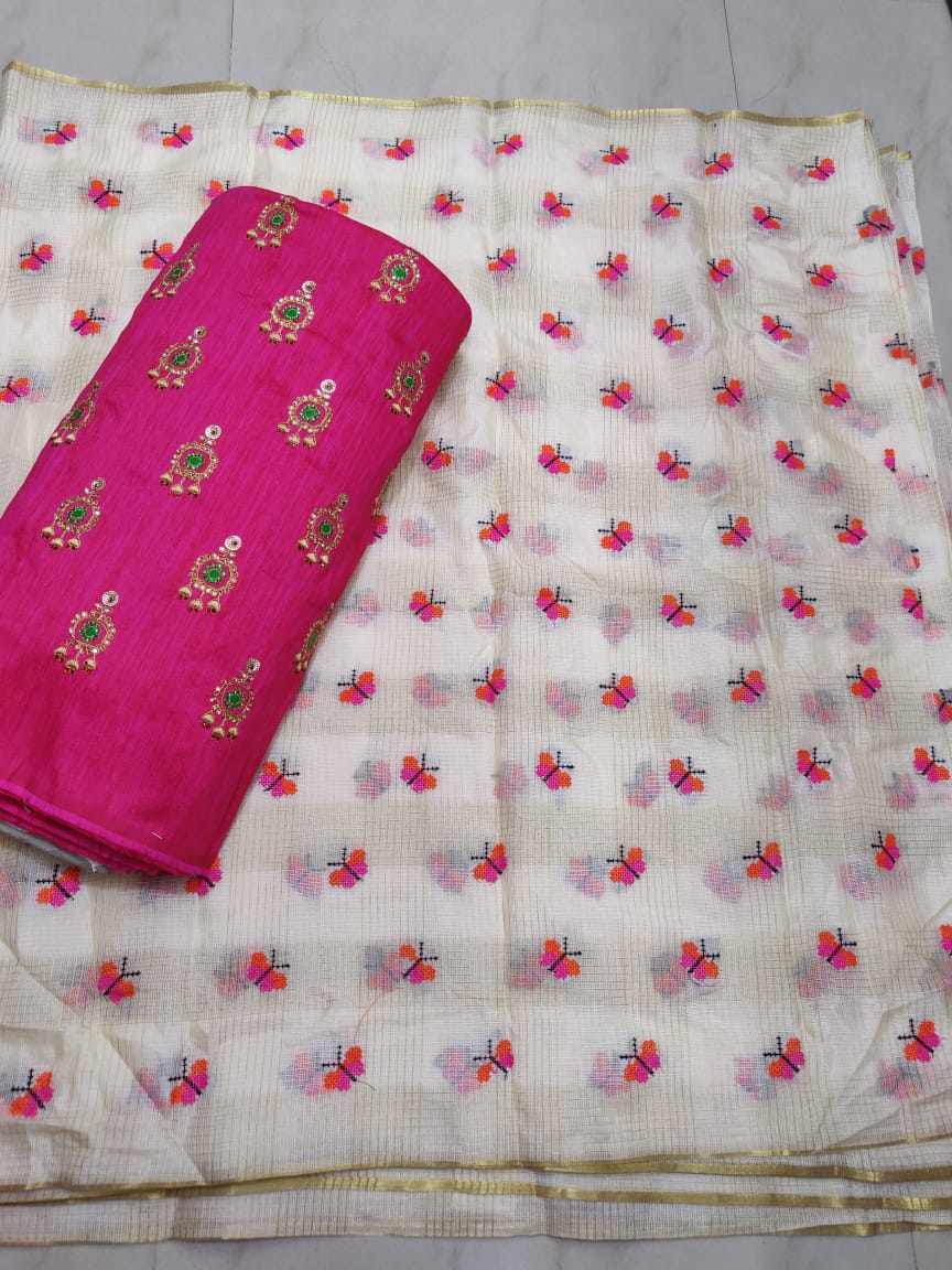 Silk Kota sarees with designer blouse