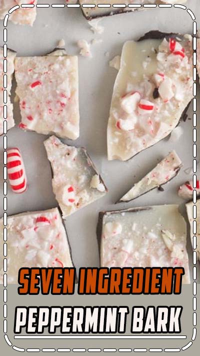 Vegan Peppermint Bark -- This simple seven-ingredient peppermint bark recipe is perfect for the holidays. Smooth dark chocolate, a peppermint coconut butter layer, and crushed candy canes is the perfect combination for an easy and healthy Christmas candy. #vegan #glutenfree #paleo #christmas #candy #dessert