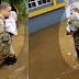 Guardia rescata bebe de 3 meses de nacido debido a la inundación 