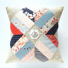Fat Quarter Style Blossom Pillow with Charleston and Les Petits fabrics by Heidi Staples for Fabric Mutt
