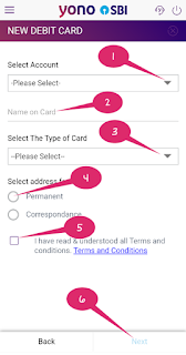 yono app se debit card ka online form kaise bhre