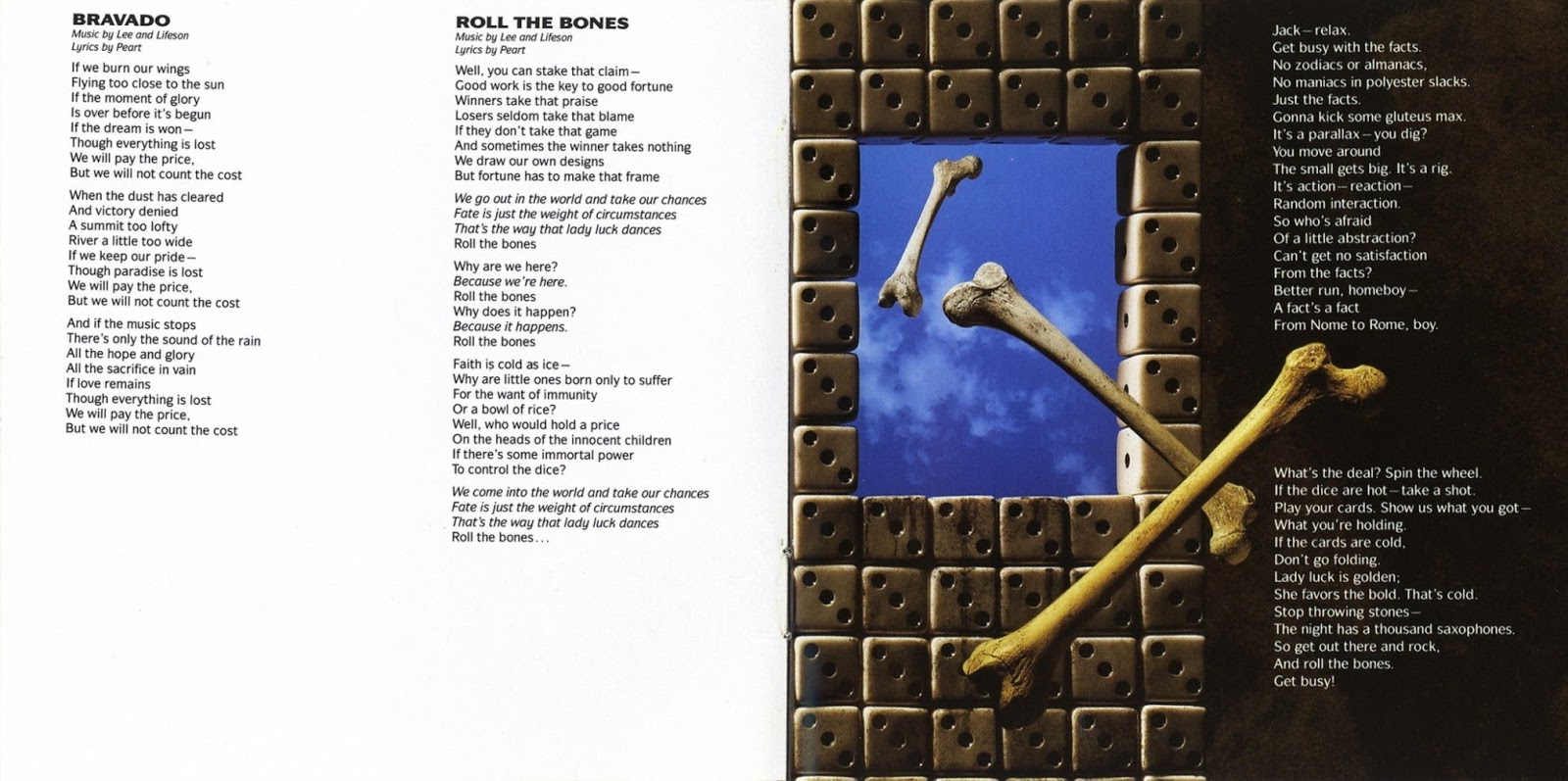 Dice and roll перевод песни. Rush Roll the Bones 1991. 1991 - Roll the dice. Bones текст. Текст песни Bones.