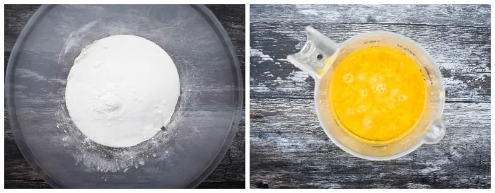 Making Jaffa Orange Cake  - Step  3 - dry ingredients and adding oil