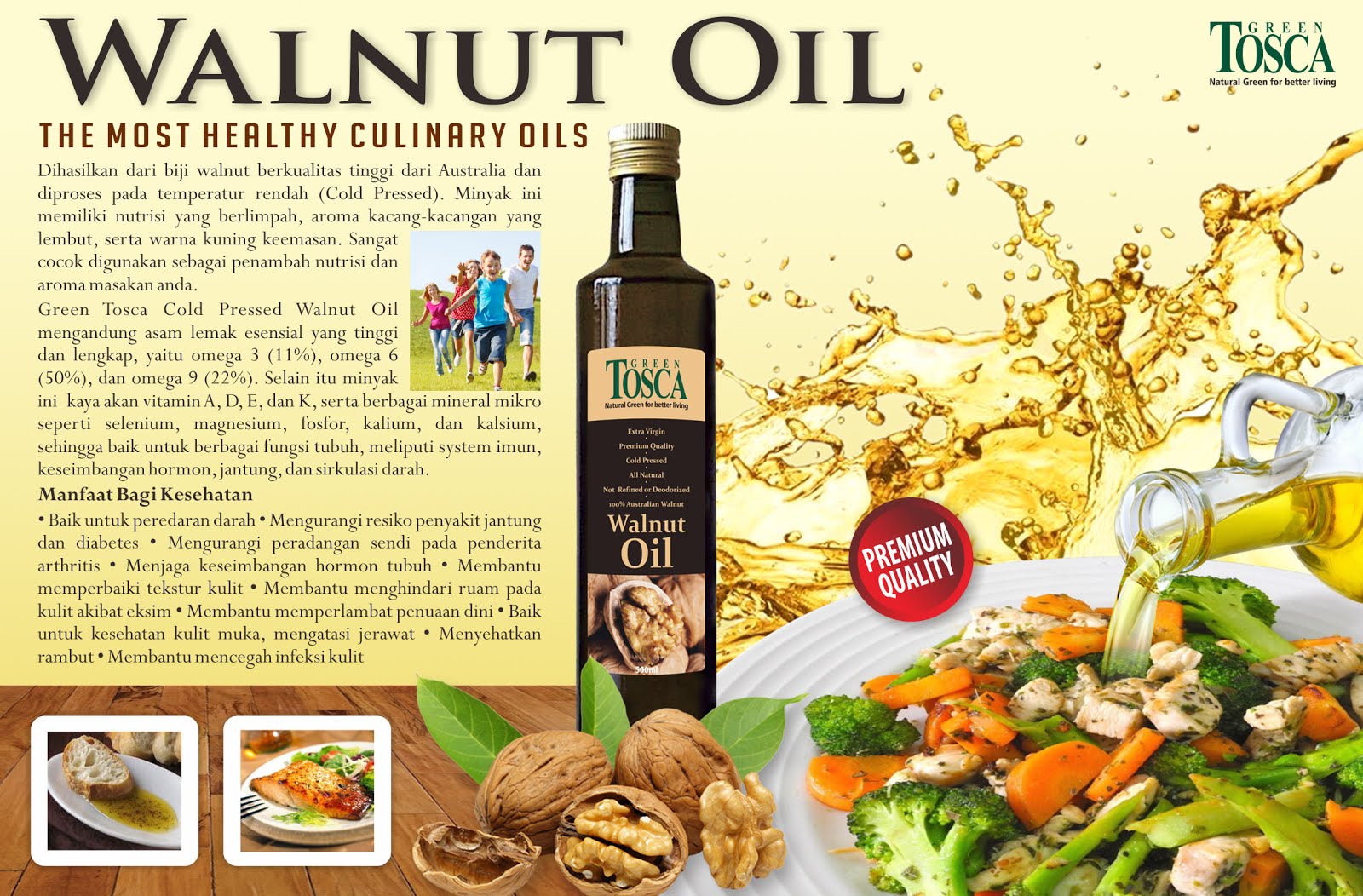 Green Tosca Cold Pressed Walnut Oil (Minyak Walnut) Minyak Green Tosca