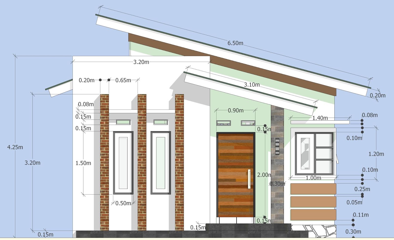 Desain Rumah Minimalis Sederhana 6x10 Meter 3 Kamar Tidur