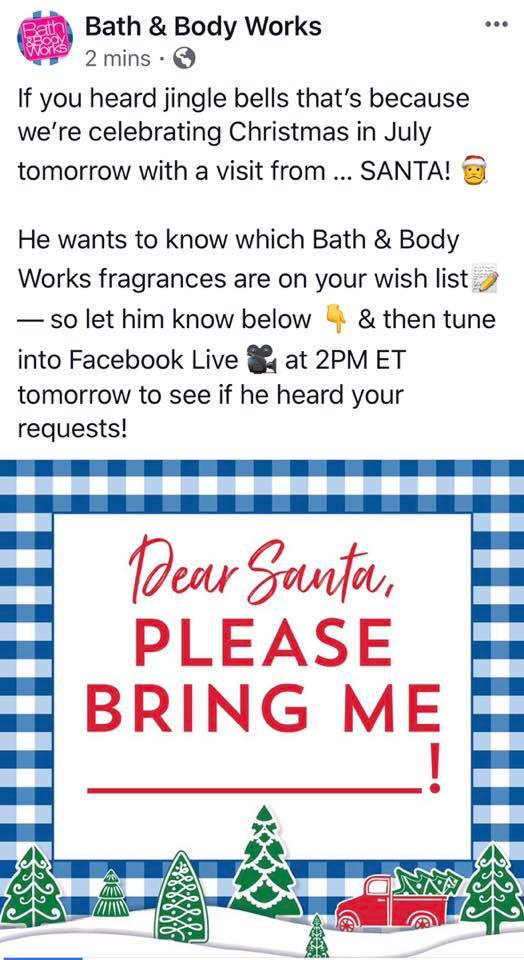 Life Inside the Page Bath & Body Works Facebook LIVE Event