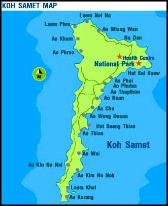 Ko Samet (Tailandia) Informacion y mapa