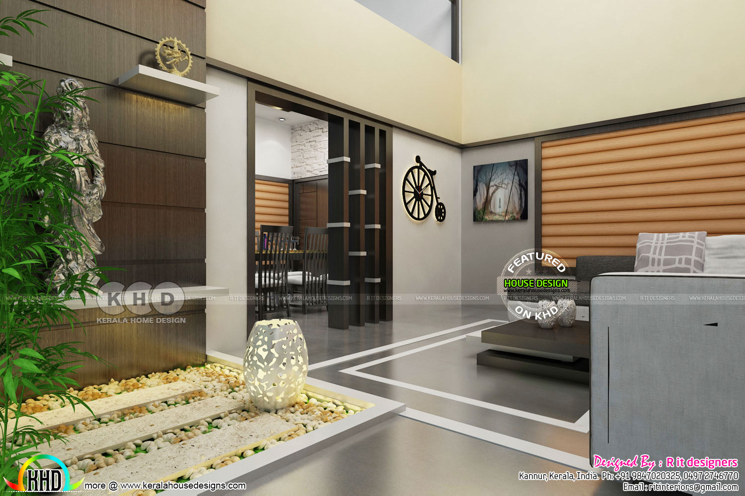 Beautiful Living Room Interior Design February 2018 Kerala