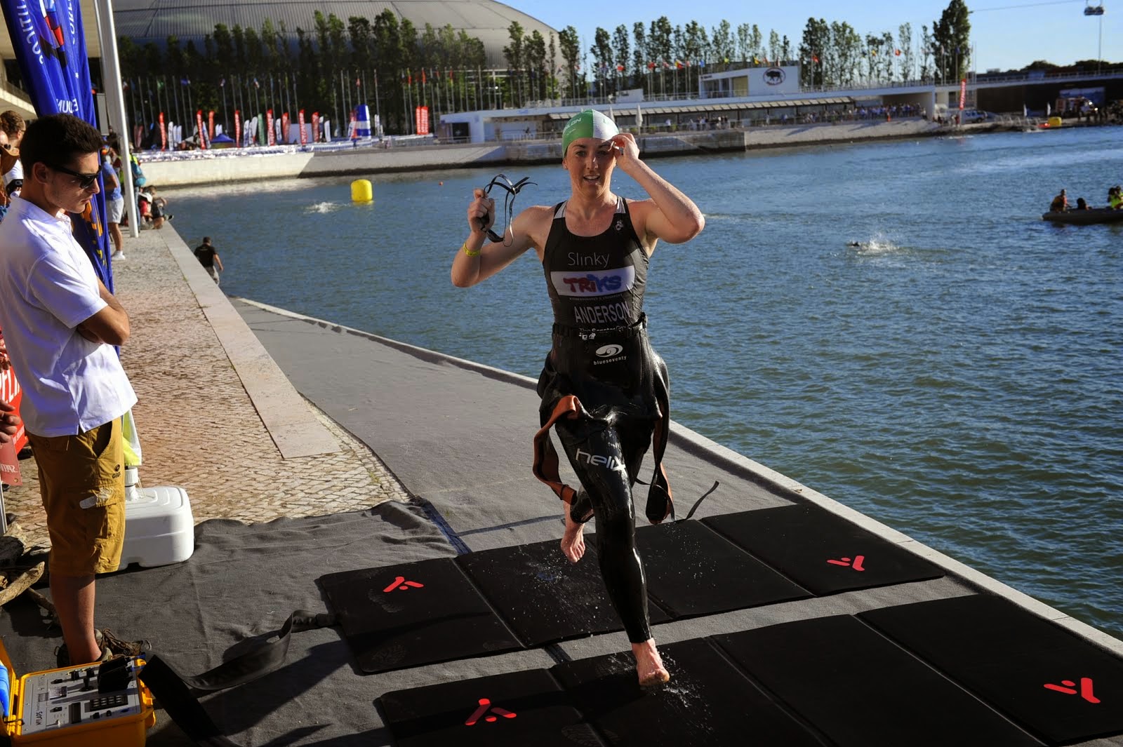First out the water at the Lisboa Triathlon 2014