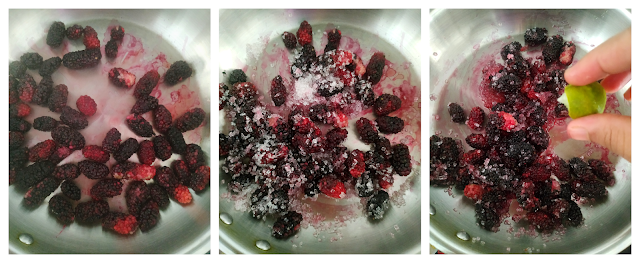 Mulberry jam making