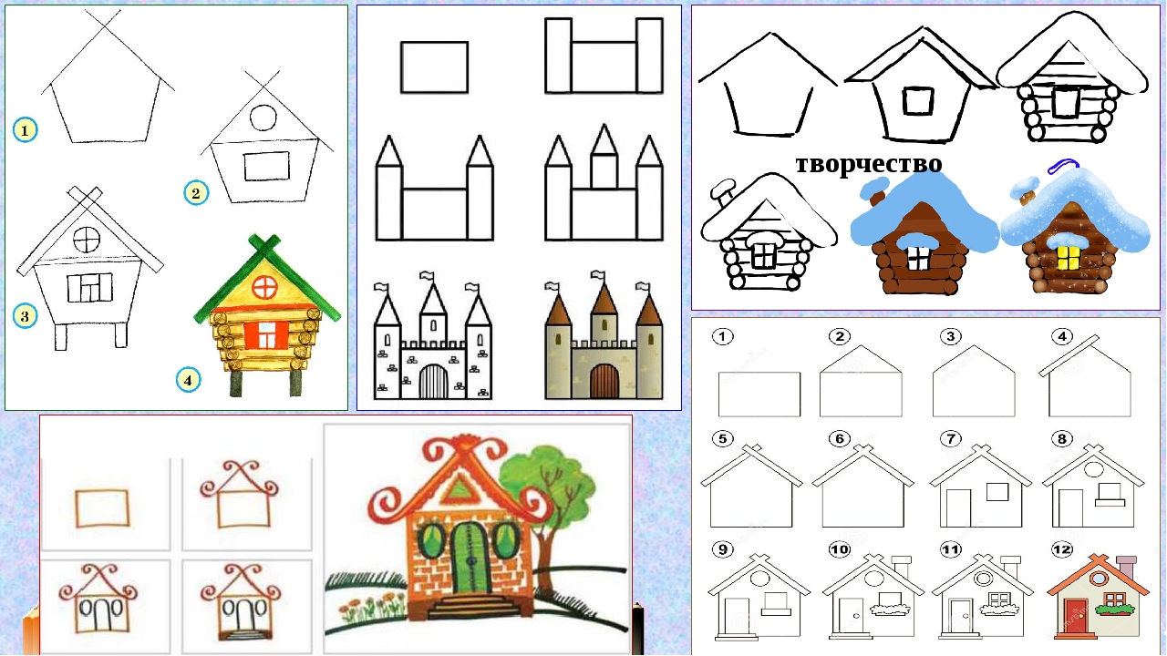 Рисуем дом 1 класс презентация. Домики для дошкольников. Домик рисунок. Рисование домик старшая группа. Аппликация домик.