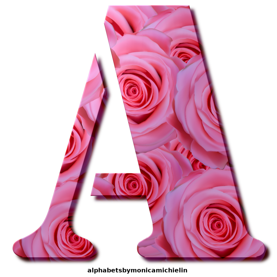 M. Michielin Alphabets: PINK ROSE ALPHABET ARMY LETTER, NUMBERS PNG ...