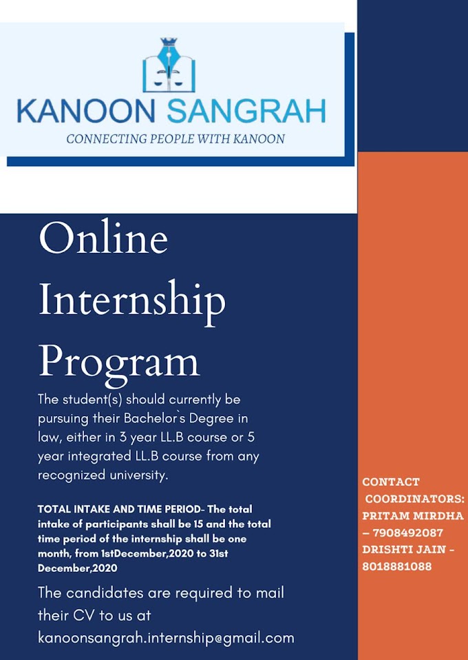 Online Internship Programme @ Kanoon Sangrah