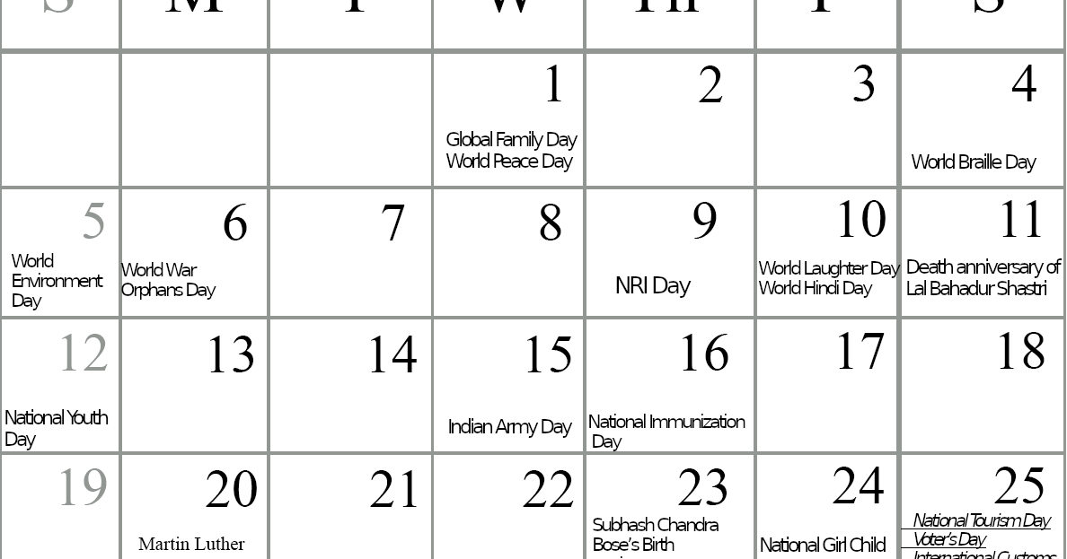 Important Days in January National and International PSC Arivukal
