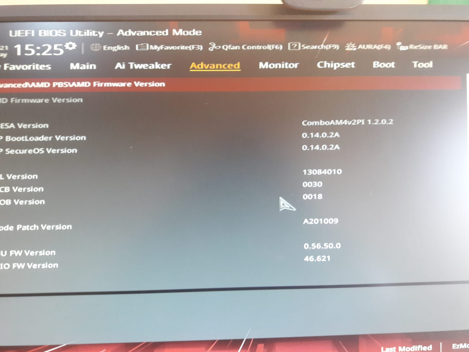Menu unlocked Asus ROG STRIX B550A GAMING