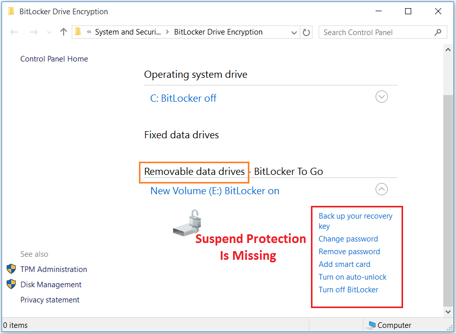 Suspend bitlocker sblogmasa