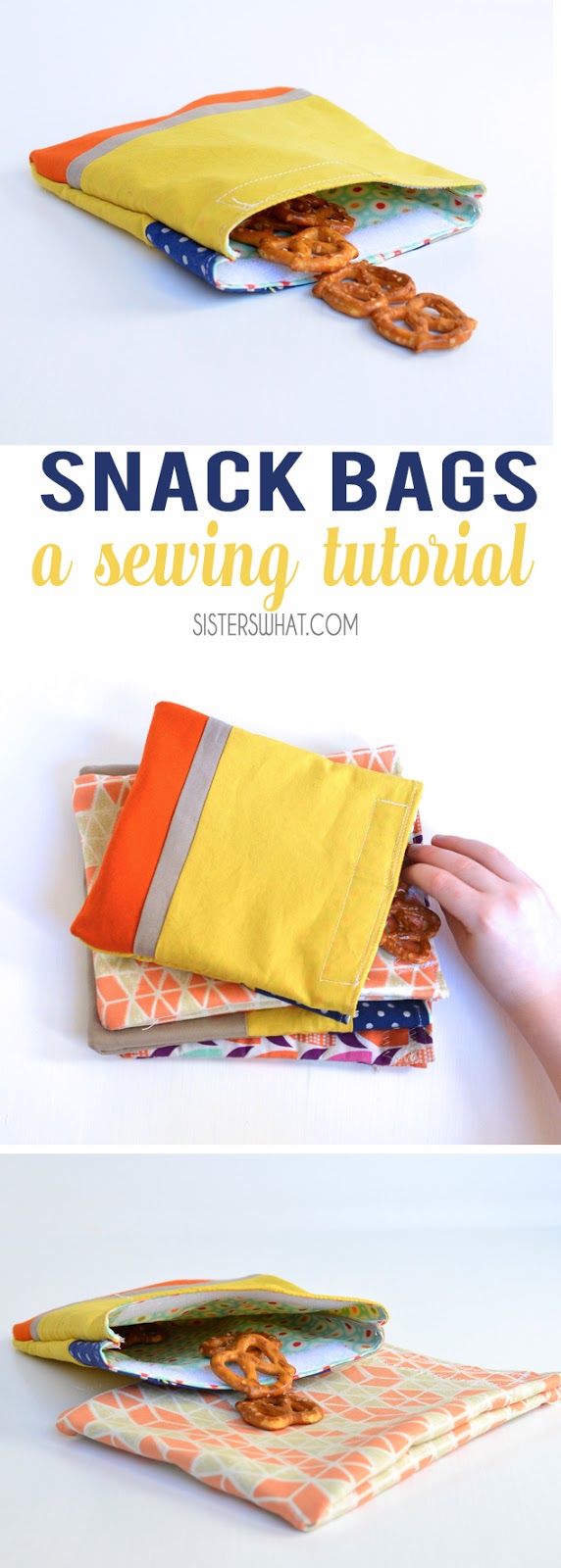 DIY reusable snack bag sewing tutorial